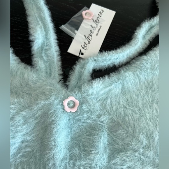 NWT For love and lemons Devon Luxe Plush Fuzzy Cropped Lounge Bra Crop top - Picture 8 of 16